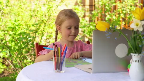Distance home schooling Stock Footage 130343075