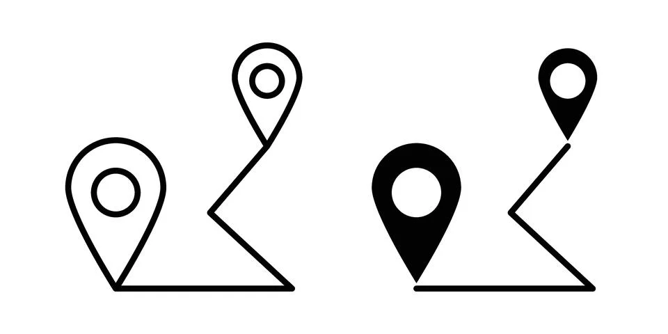 Distance icon linear versions pack on white background Illustrazione stock