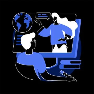 Distance learning abstract concept vector illustration. 스톡 일러스트