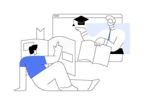 Distance learning abstract concept vector illustration. Stock Illustration