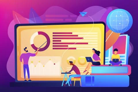 Distance learning concept vector illustration. Stock Illustration