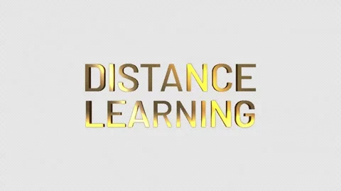 Distance Learning gold animation text shine light motion title Stock Footage 308134492