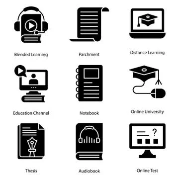 Distance Learning Icons イラスト素材