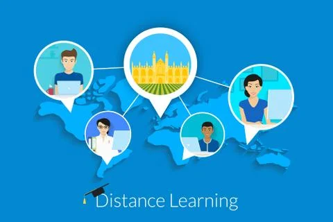 Distance learning Illustrazione stock