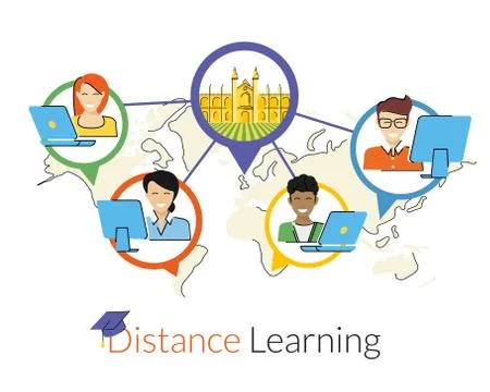 Distance learning Illustrazione stock