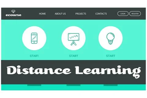 Distance learning interface 스톡 사진