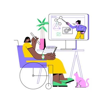 Distance learning isolated cartoon vector illustrations. Stock Illustration