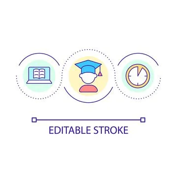 Distance learning loop concept icon Stockillustratie