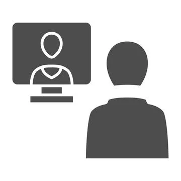 Distance learning, online communication solid icon, connection concept, online Stock Illustration