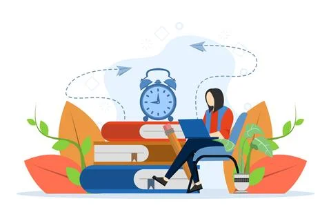 Distance learning, online courses and business, education. Stock Illustration
