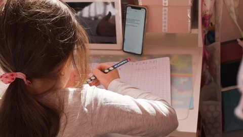 Distance learning online education. Video stock 130064599