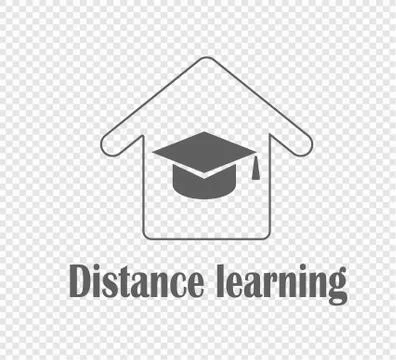 Distance learning, online study in the quarantine period - vector illustratio Stock Illustration