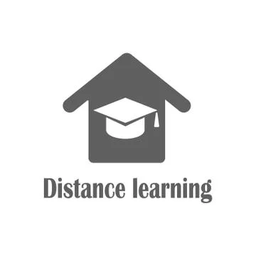 Distance learning vector icon, online study Illustrazione stock