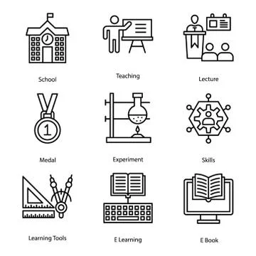 Distance Learning Vectors 스톡 일러스트
