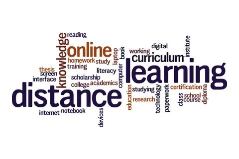 Distance learning word cloud concept イラスト素材