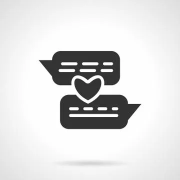 Distance love black vector icon Stock Illustration