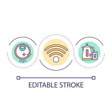 Distance manage loop concept icon Stock Illustration