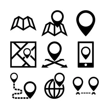 Distance map pins Illustrazione stock