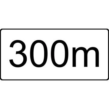 The distance to the object is 300 meters. Stock-Illustration
