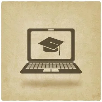 Distance online learning symbol Stock Illustration