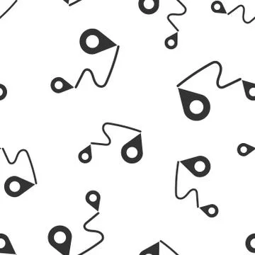 Distance pin icon seamless pattern background. Gps navigation vector illustra 스톡 일러스트