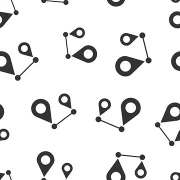 Distance pin icon seamless pattern background. Gps navigation vector illustra Ilustración de archivo