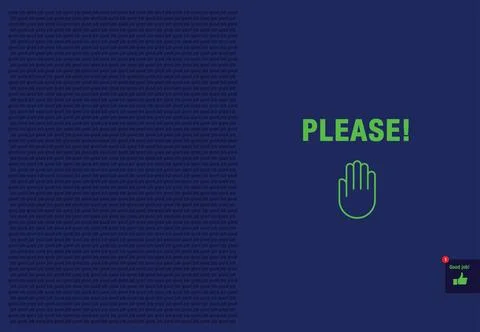 Distance please, hand, stop, good job, vector, logo, lettering Stock Illustration