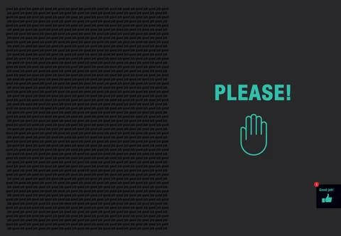 Distance please, hand, stop, good job, vector, logo, lettering Illustrazione stock