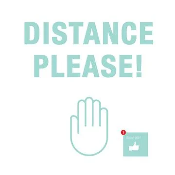 Distance please pattern vector with hand social network icon Illustrazione stock
