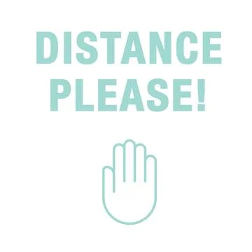 Distance please pattern vector with hand social network icon Stock Illustration