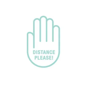 Distance please pattern vector with hand social network icon Stock Illustration