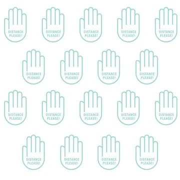 Distance please pattern vector with hand social network icon Stock Illustration