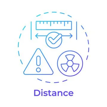 Distance principle blue gradient concept icon Stock Illustration