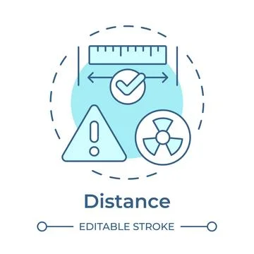 Distance principle soft blue concept icon Stock Illustration