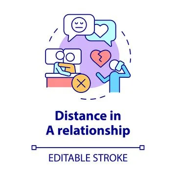 Distance in relationship concept icon Stock Illustration