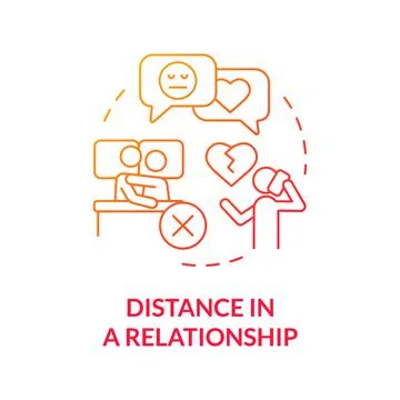 Distance in relationship red gradient concept icon Stock Illustration