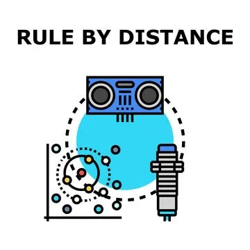 Distance rule concept with sensing technology and data Stock Illustration