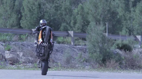 Distance shot motorcycle Stock Footage 37792407