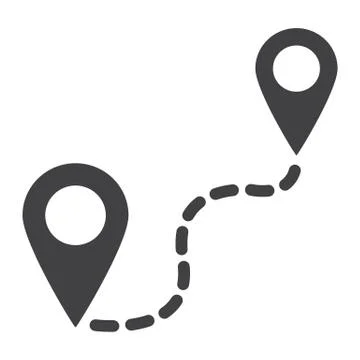 Distance solid icon, navigation route, map pointer Illustrazione stock