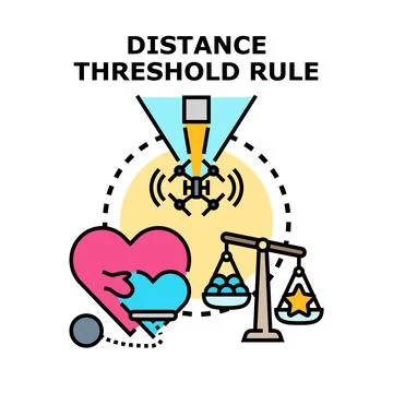 Distance threshold rule determining critical decision criteria Stock Illustration