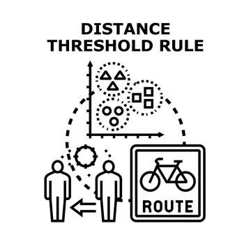 Distance threshold rule vector illustrating safety measures Stock Illustration