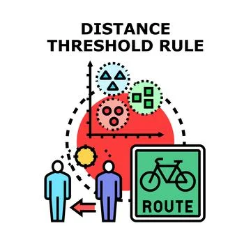 Distance threshold rule vector illustrating safety measures Stock Illustration