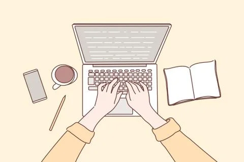 Distance training, elearning education concept Illustrazione stock