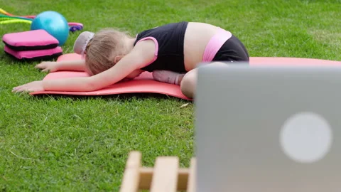 Distance training gymnastics Stock Footage 130348998