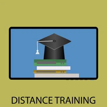 Distance training icon flat design Stock Illustration