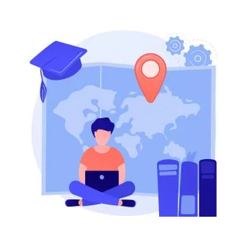 Distance university courses vector concept metaphor. Stockillustratie
