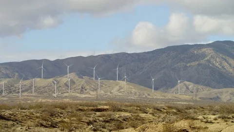 The distance video of windmills Stock Footage 77042279