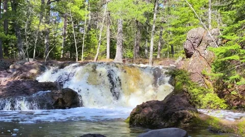 Distance View of Amnicon Falls State Park 스톡 동영상 153632716