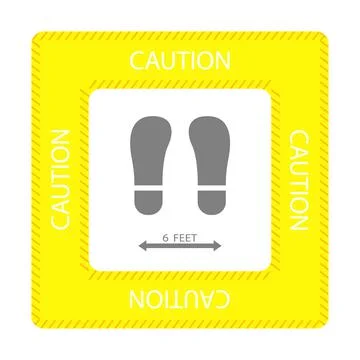 Distance warning icon sign in flat style isolated. Warning symbol for your Stock Illustration