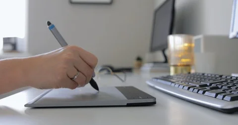 Distance Work While Coronavirus COVID-19 Pandemic. Her Workplace is Covered with Stock-Footage 127388359